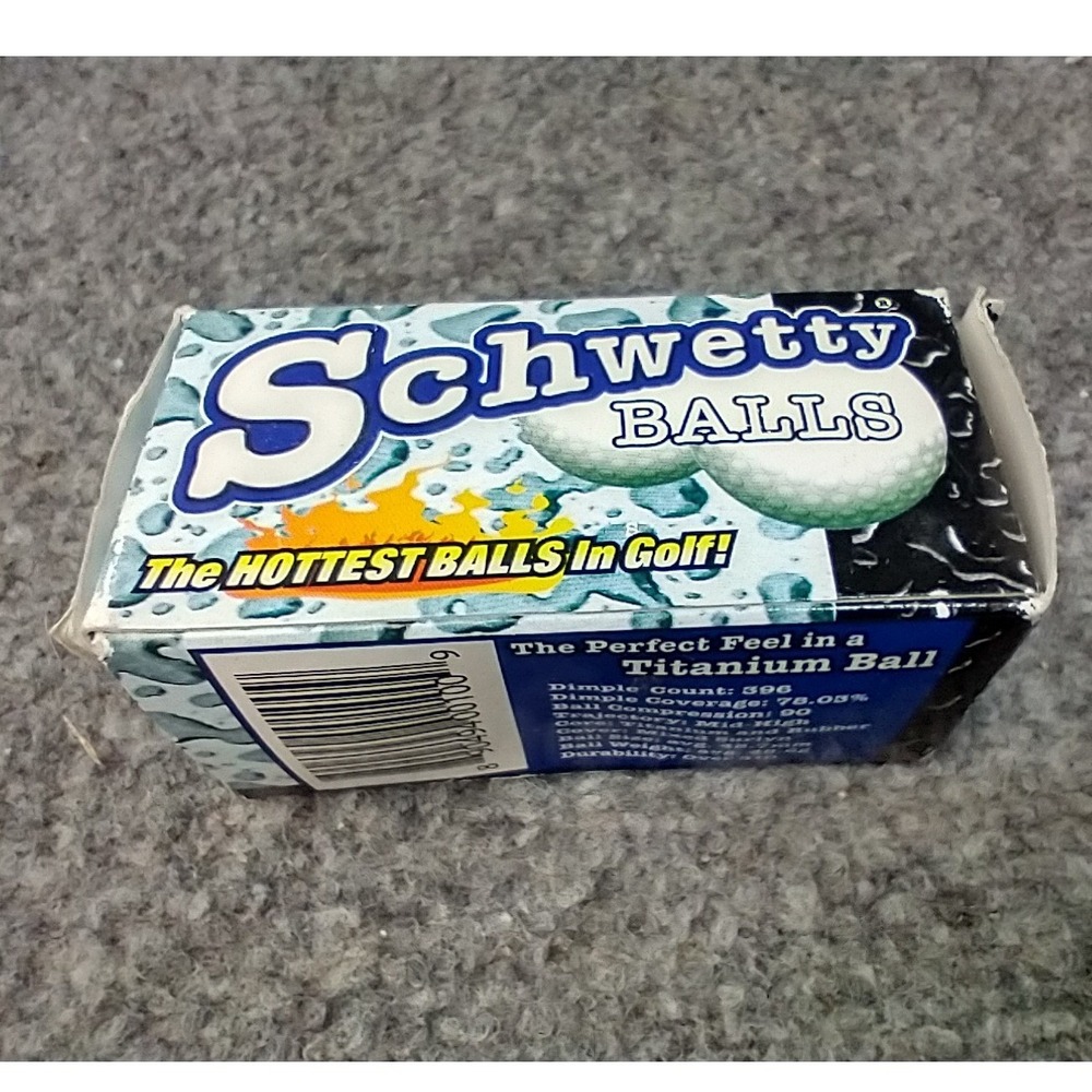 Schwetty Balls Golf Balls 2 Pack White SNL Gag Gift Titanium Core
